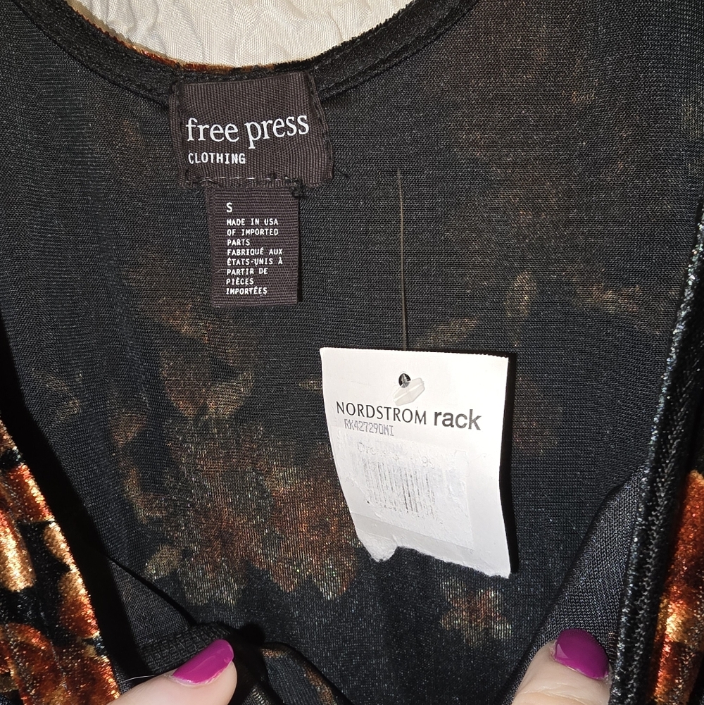Free Press Black and Brown Ruched Mini Dress - Picture 2 of 3